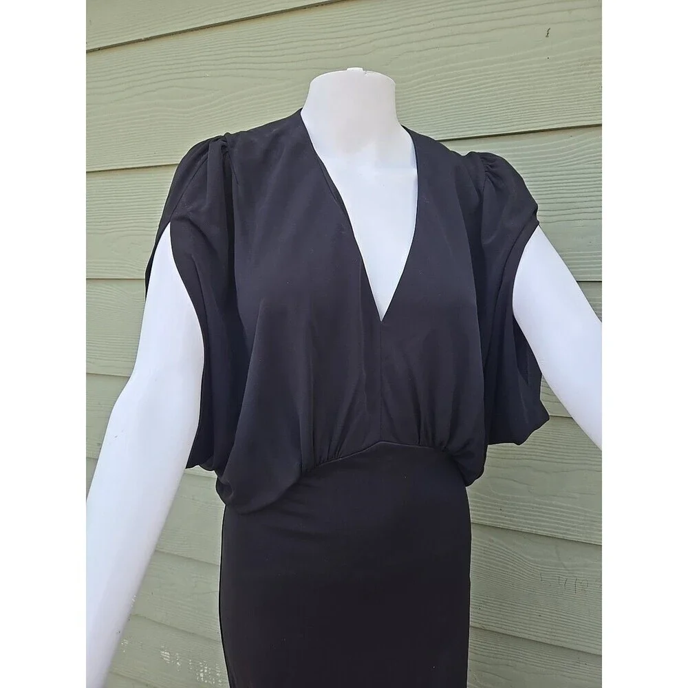 Tory Burch Black Maxi Dress SIZE XS Draped V-Neck